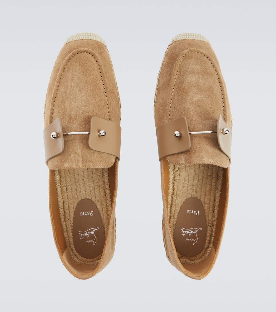 Christian Louboutin Chambespadrille Suede Espadrilles In Neutrals