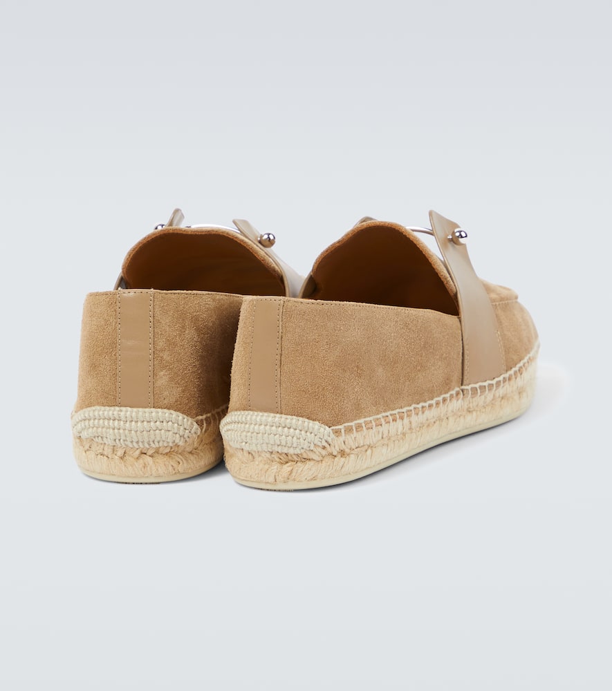 Christian Louboutin Chambespadrille Suede Espadrilles In Neutrals