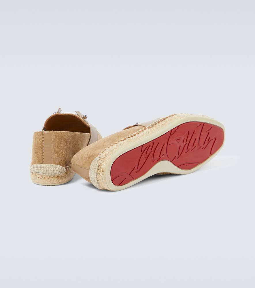 Christian Louboutin Chambespadrille Suede Espadrilles In Neutrals