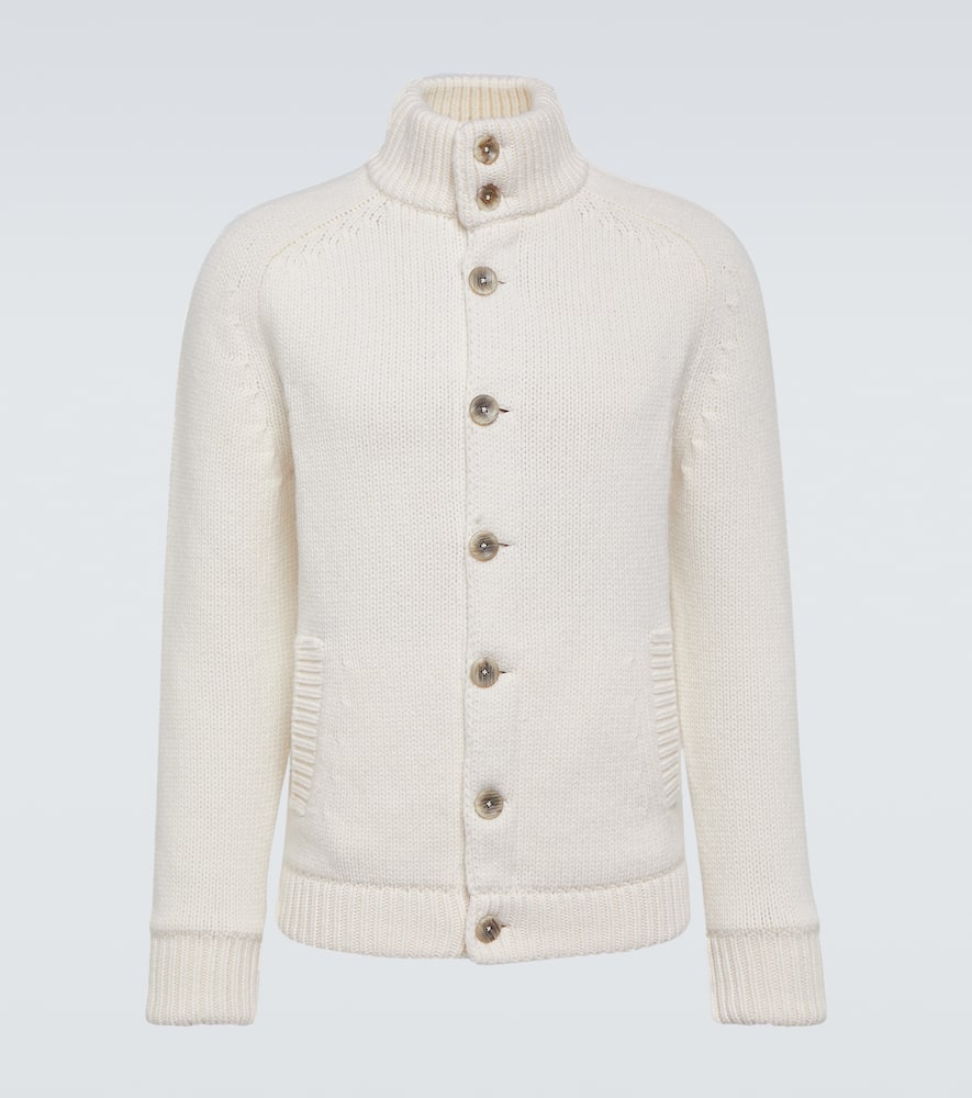 Herno Resort Wool Cardigan In Bianco
