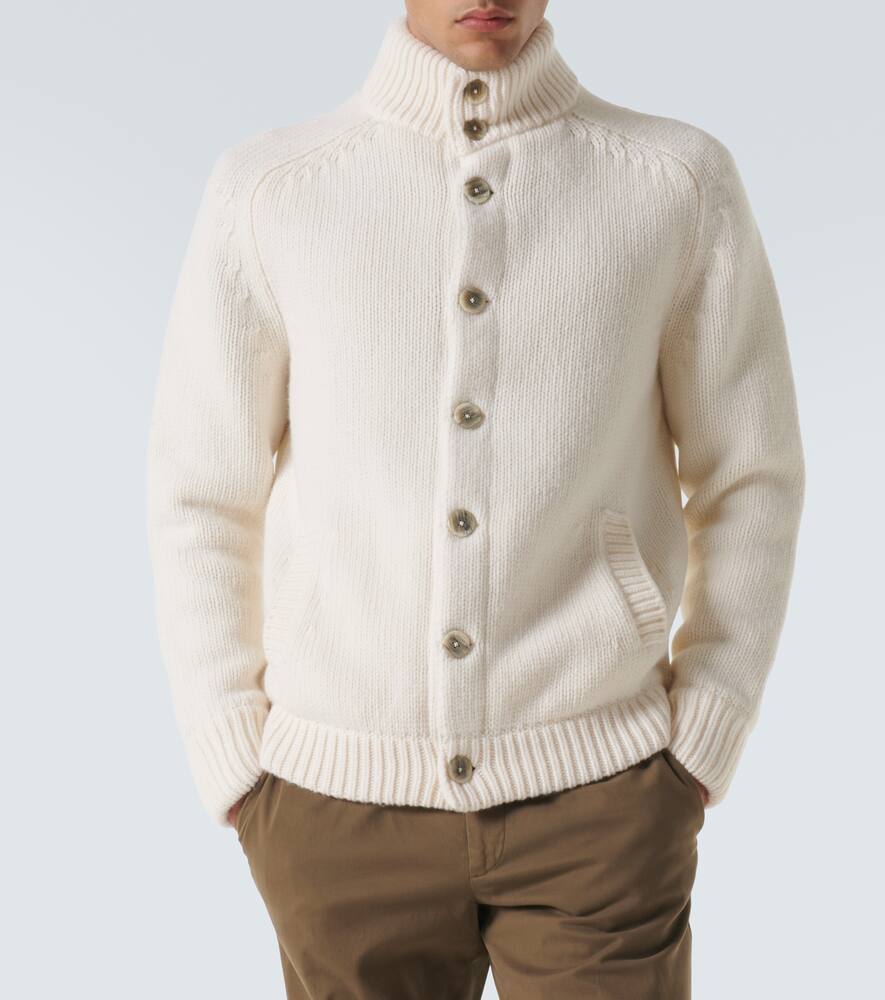 Herno Resort Wool Cardigan In Bianco