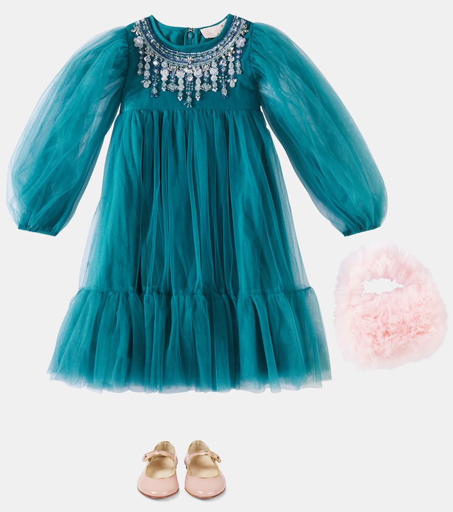 Tutu Du Monde First Frost Cotton Jersey And Tulle Dress In Green