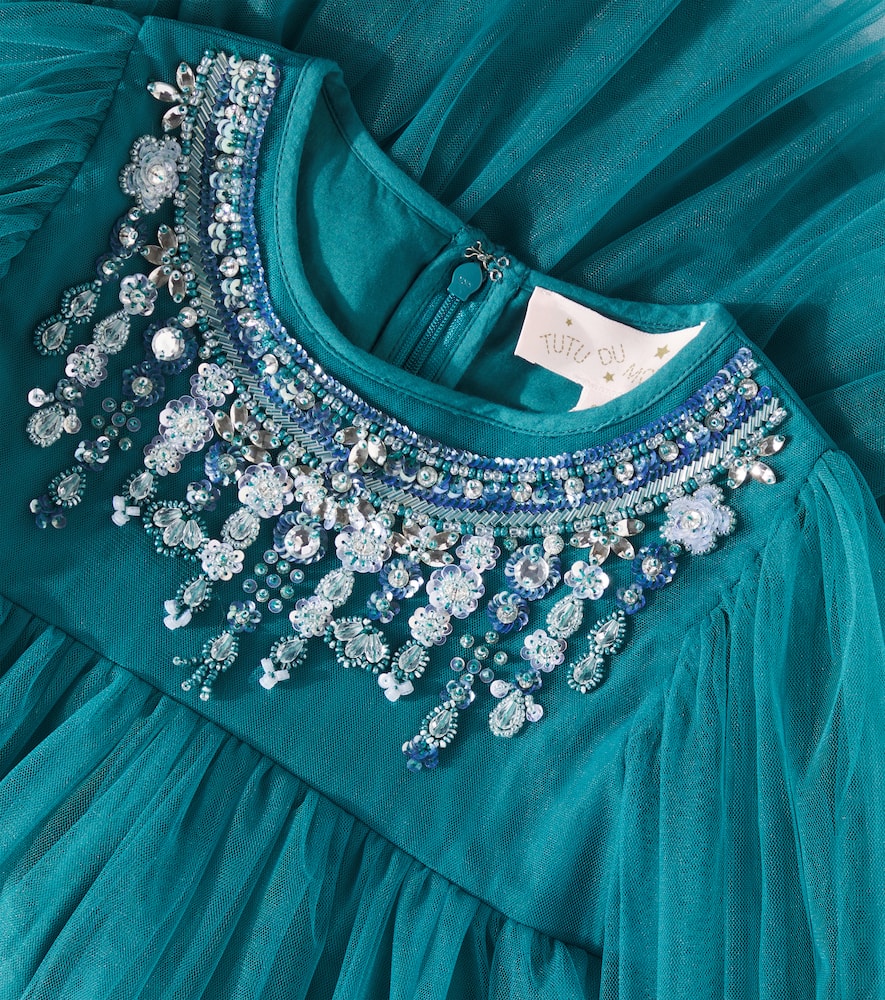 Tutu Du Monde First Frost Cotton Jersey And Tulle Dress In Green