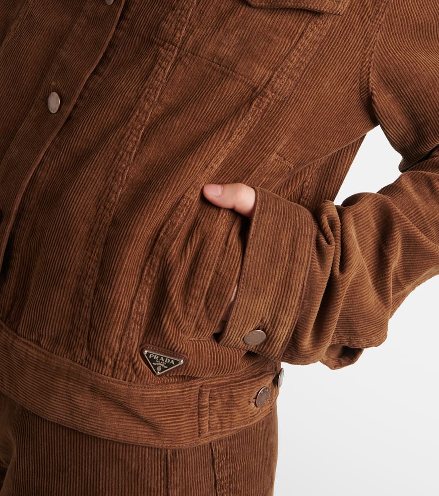 Prada Caramel-coloured Shirt Jacket In Corduroy In Beige
