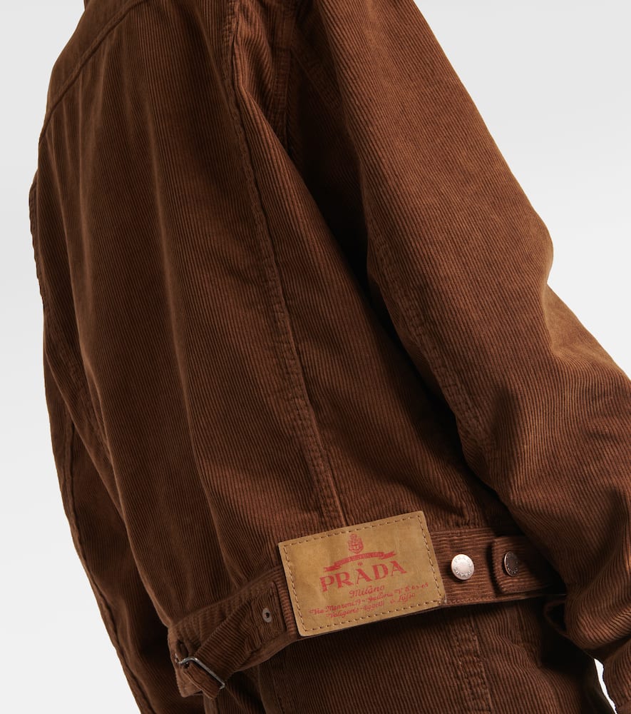 Prada Caramel-coloured Shirt Jacket In Corduroy In Beige