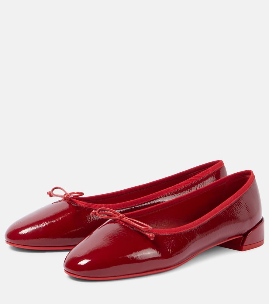 Shop Christian Louboutin Sweet Jane Patent Leather Ballet Flats In Red