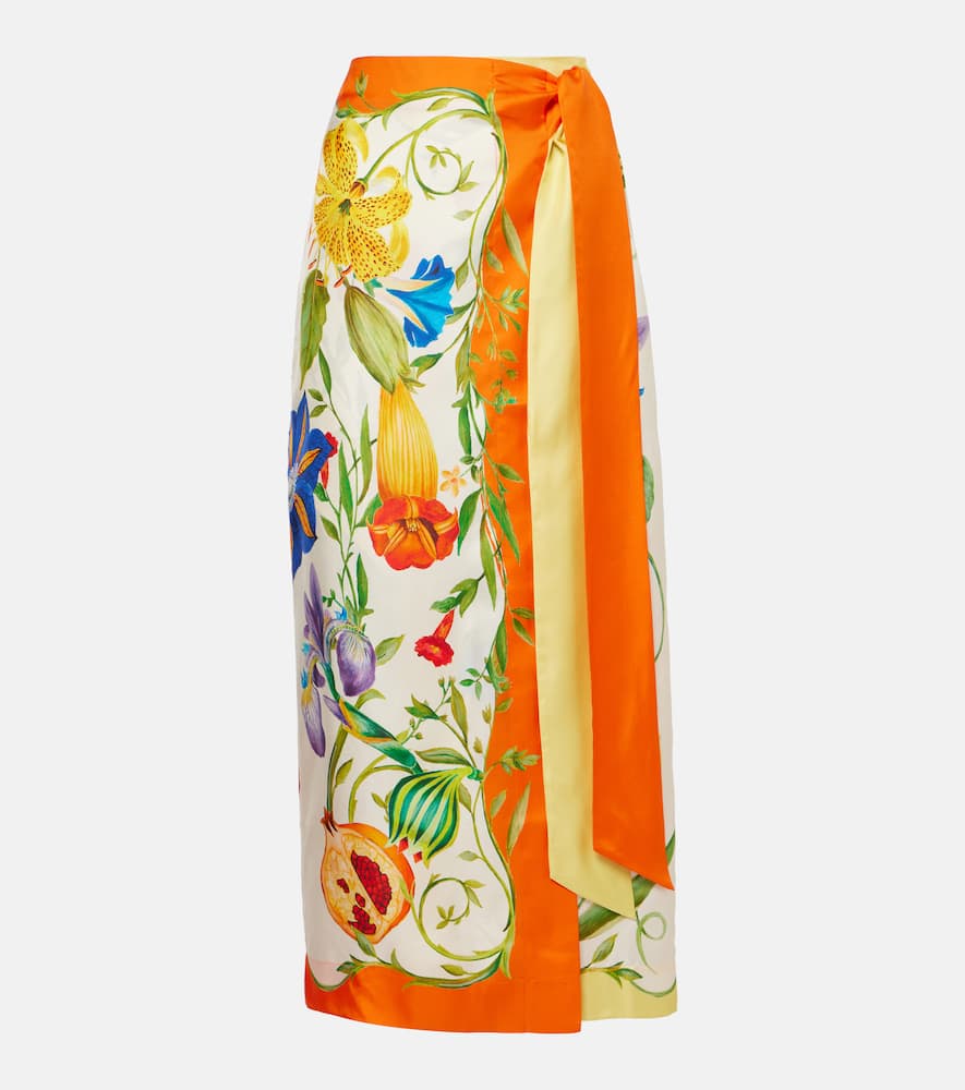 Alemais Alémais Flores Silk Beach Cover-up In Multi