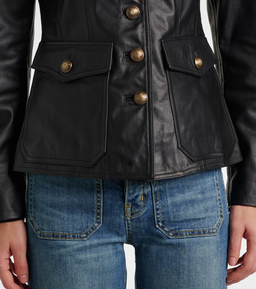 Shop Nili Lotan Geraldine Leather Jacket In Black