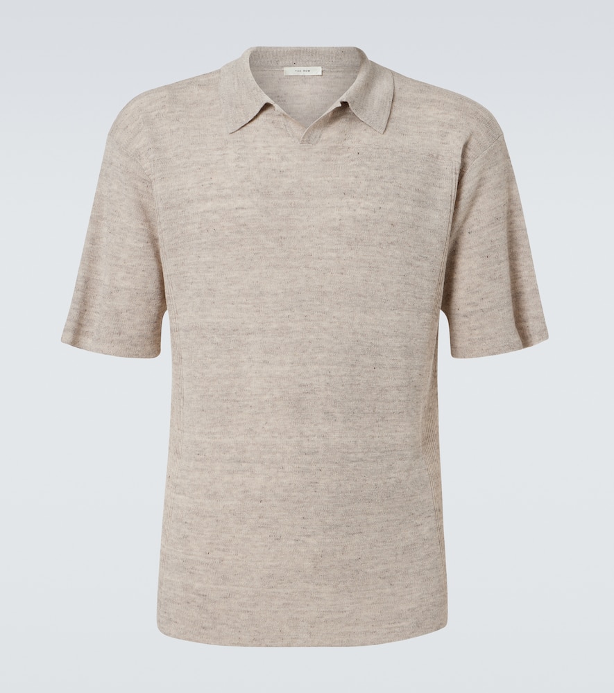 The Row Reggie Linen-blend Polo Shirt In Neutral