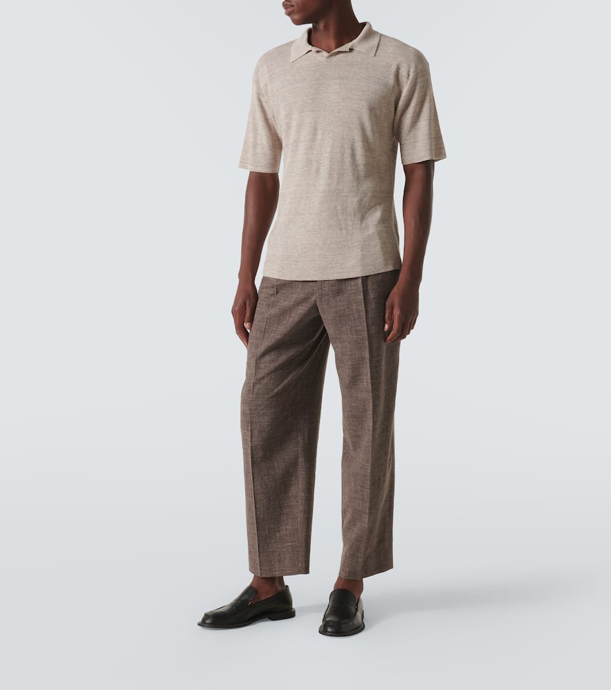The Row Reggie Linen-blend Polo Shirt In Neutral