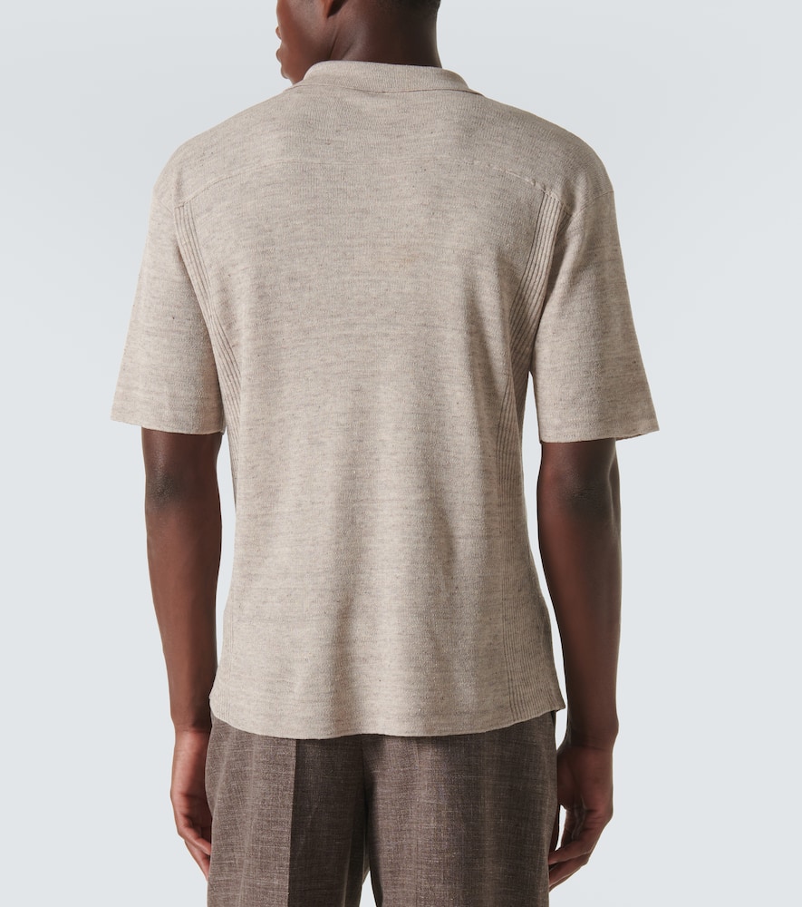 The Row Reggie Linen-blend Polo Shirt In Neutral