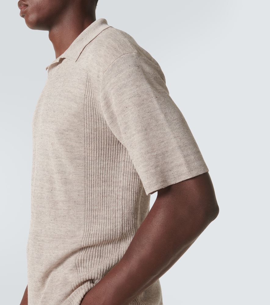 The Row Reggie Linen-blend Polo Shirt In Neutral