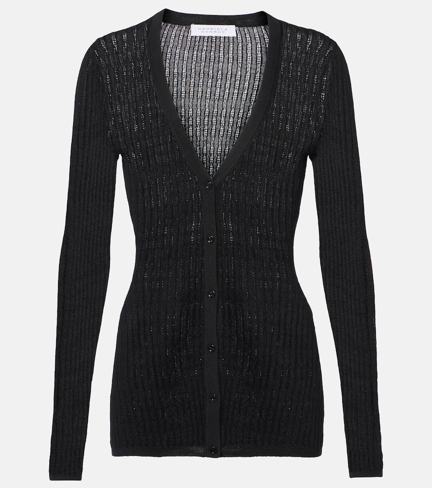 Emma pointelle cashmere and silk cardigan