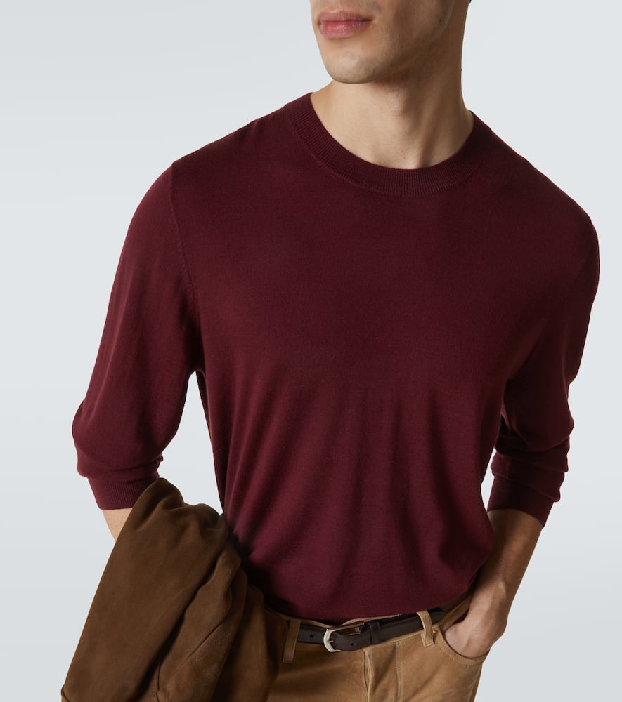 Gabriela Hearst Palco Wool Sweater In Burgundy