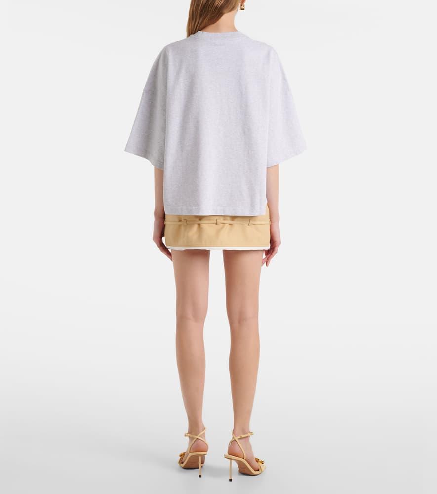 Jacquemus Short Sleeve Crew Neck Oversized Top In Grey