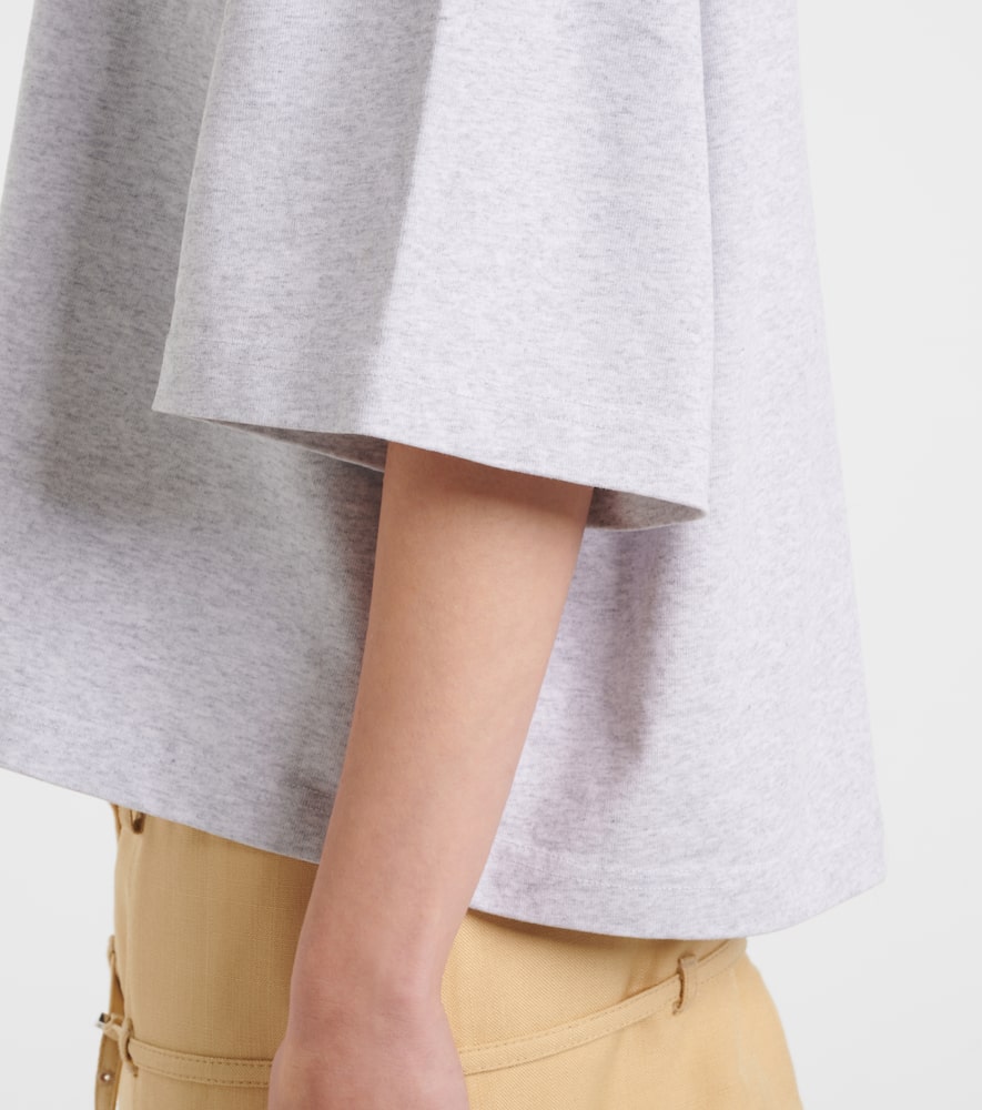 Jacquemus Short Sleeve Crew Neck Oversized Top In Grey