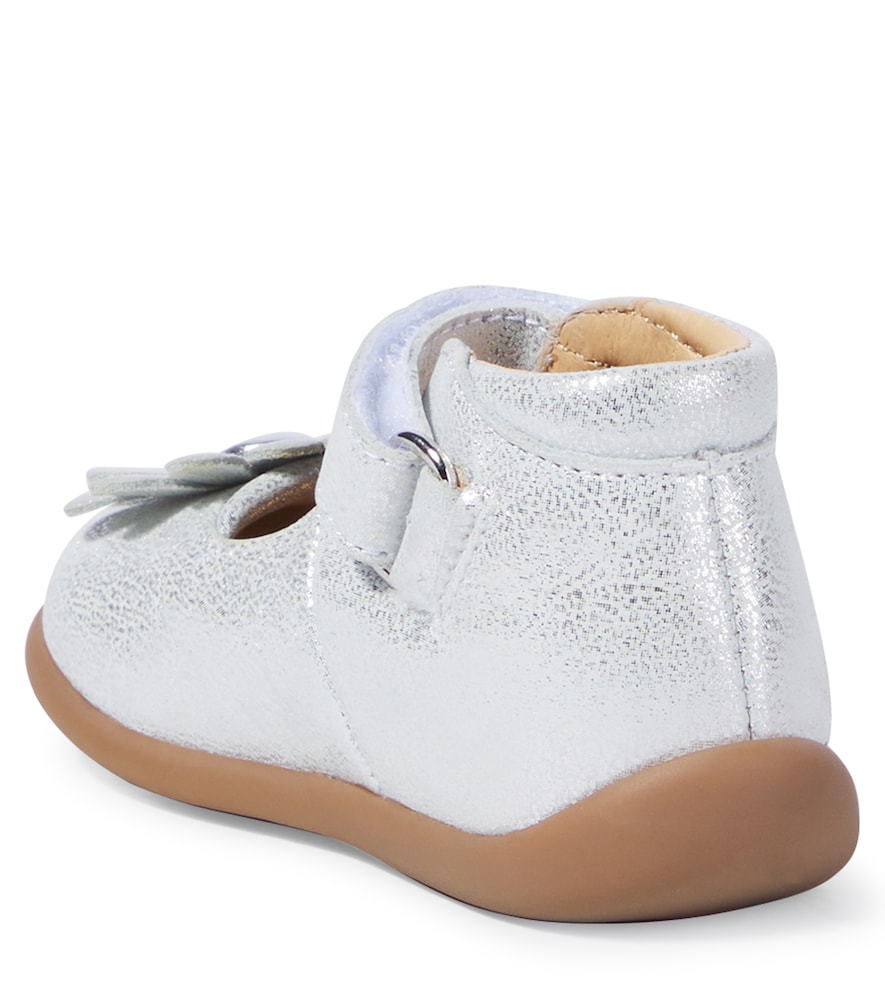  Pom D'api Pom D'api Baby Stand-up Daisy Metallic Leather Booties 