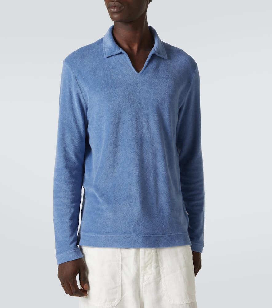 Fedeli Peter Cotton Terry Polo Shirt In Blue