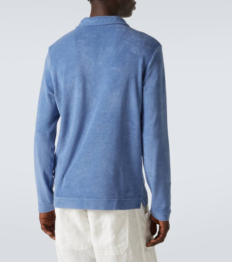 Fedeli Peter Cotton Terry Polo Shirt In Blue