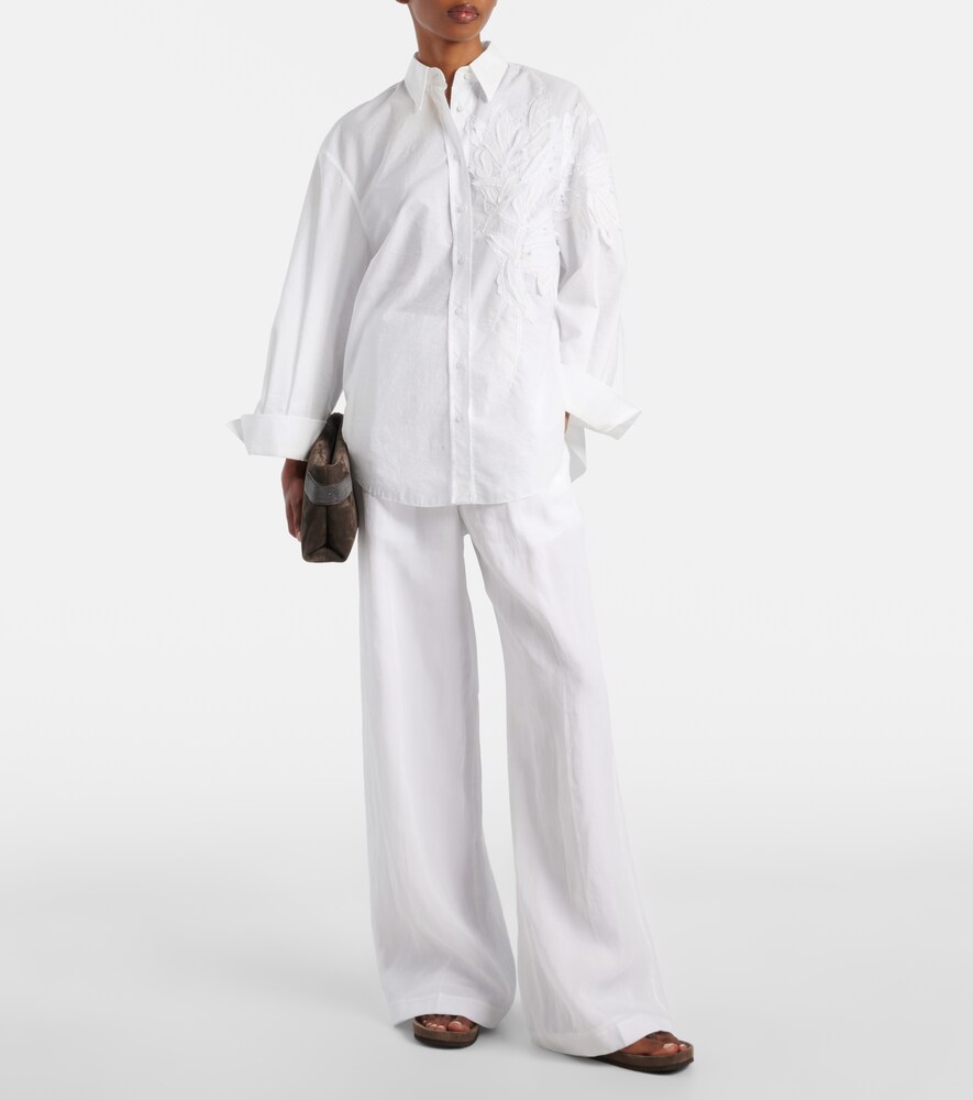  Brunello Cucinelli Brunello Cucinelli Cotton Wide-leg Pants 