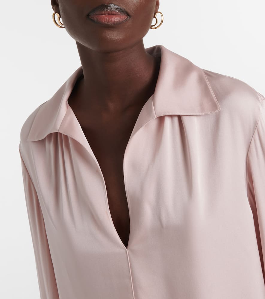 Vince Silk-blend Blouse In Pink