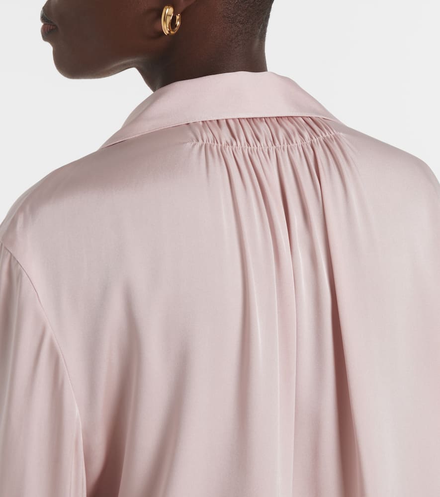 Vince Silk-blend Blouse In Pink
