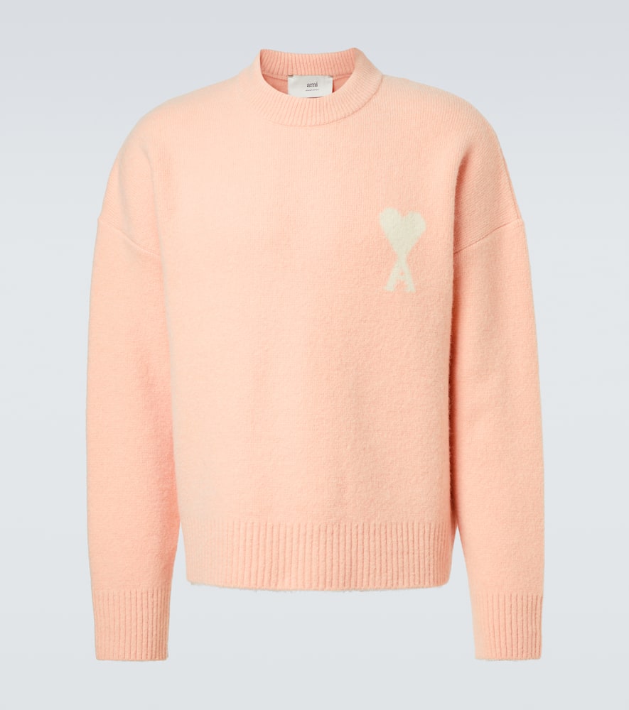 Ami Alexandre Mattiussi Ami De Caur Alpaca And Wool-blend Sweater In Pink