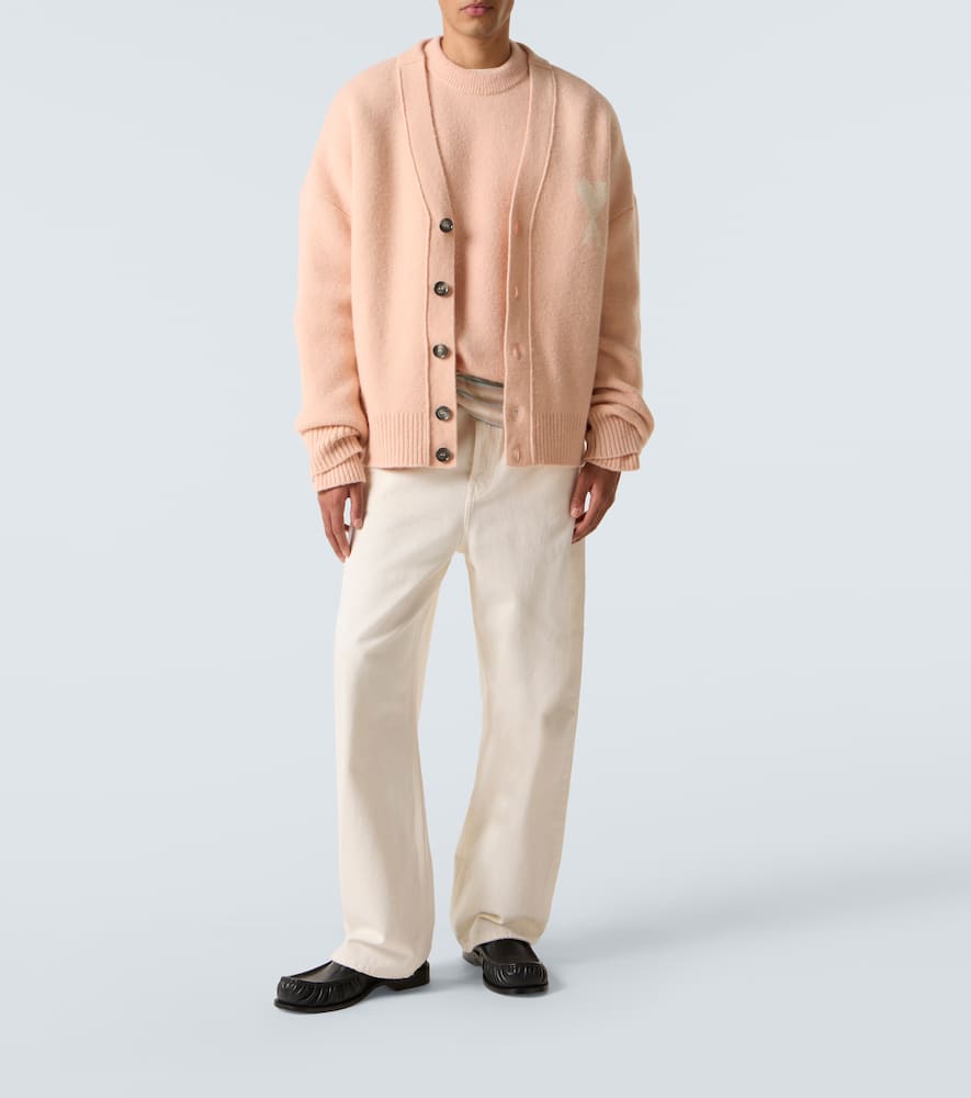 Ami Alexandre Mattiussi Ami De Caur Alpaca And Wool-blend Sweater In Pink