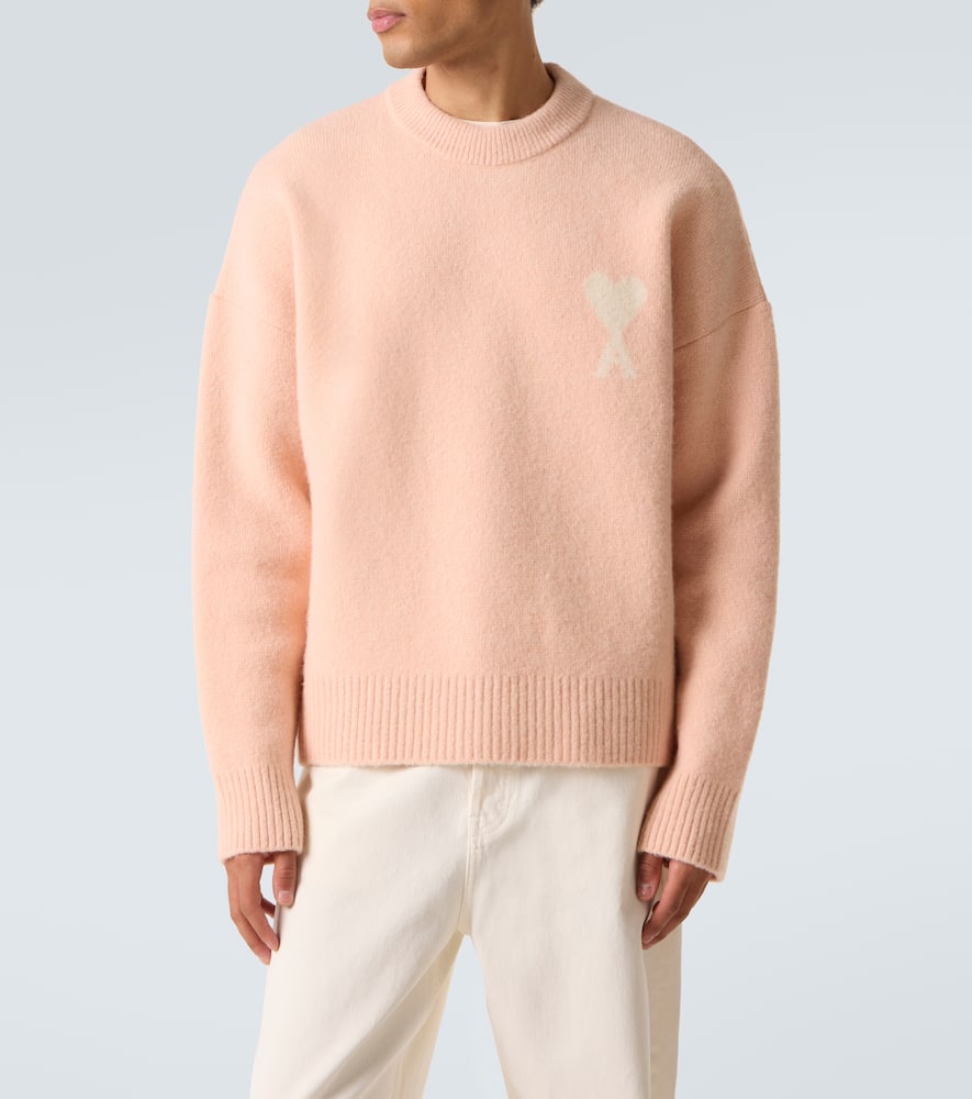Ami Alexandre Mattiussi Ami De Caur Alpaca And Wool-blend Sweater In Pink