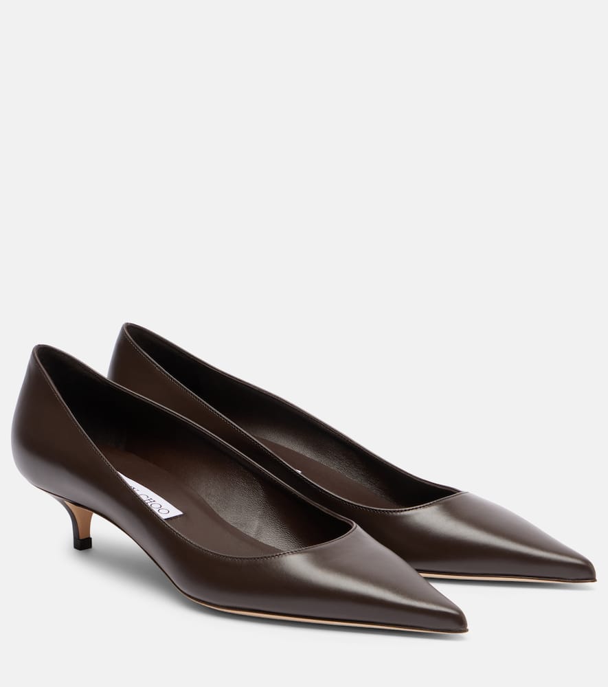 Jimmy Choo Amelia Pointed-toe Pumps In Brown