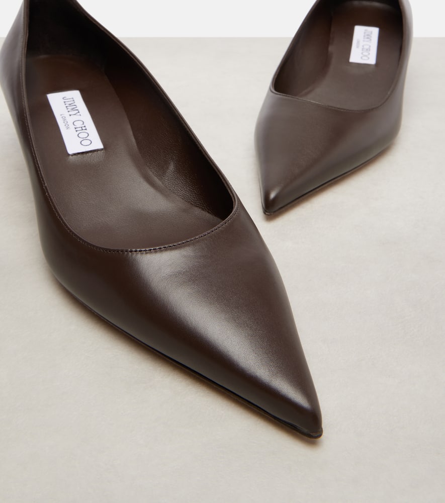 Jimmy Choo Amelia Pointed-toe Pumps In Brown