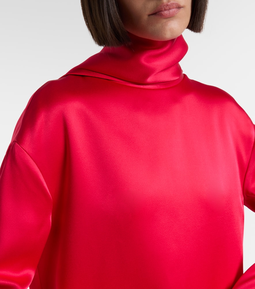 Tom Ford Asymmetric Scarf-detail Crêpe Cocktail Dress In Pink