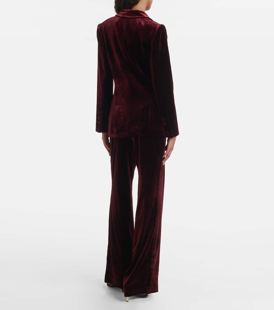 Roland Mouret Velvet Blazer In Burgundy