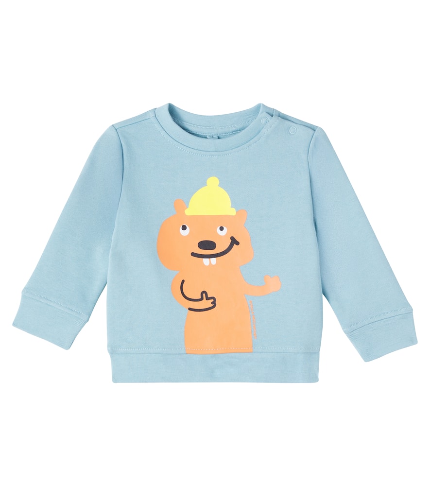Stella Mccartney Baby Printed Cotton Jersey Sweatshirt In Blue