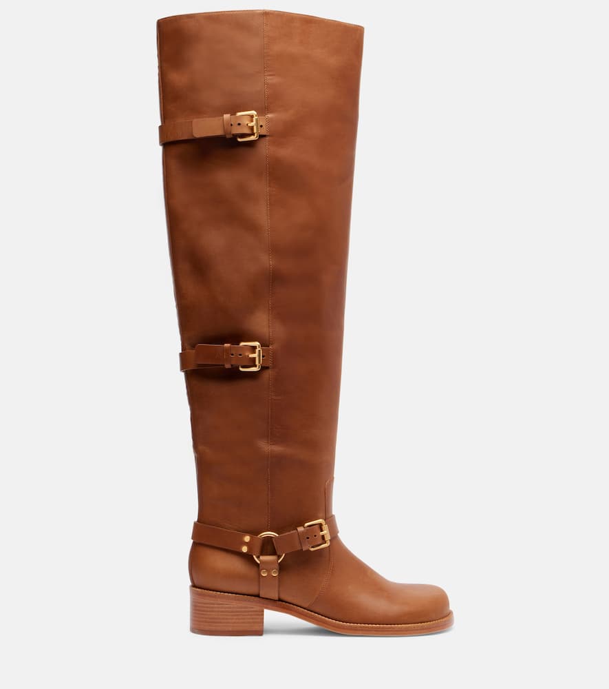 Farm Rio Leather Over-the-knee Boots In Brown