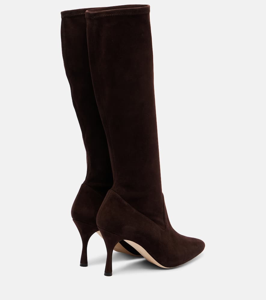 Manolo Blahnik Myconia Suede Knee-high Boots In Brown