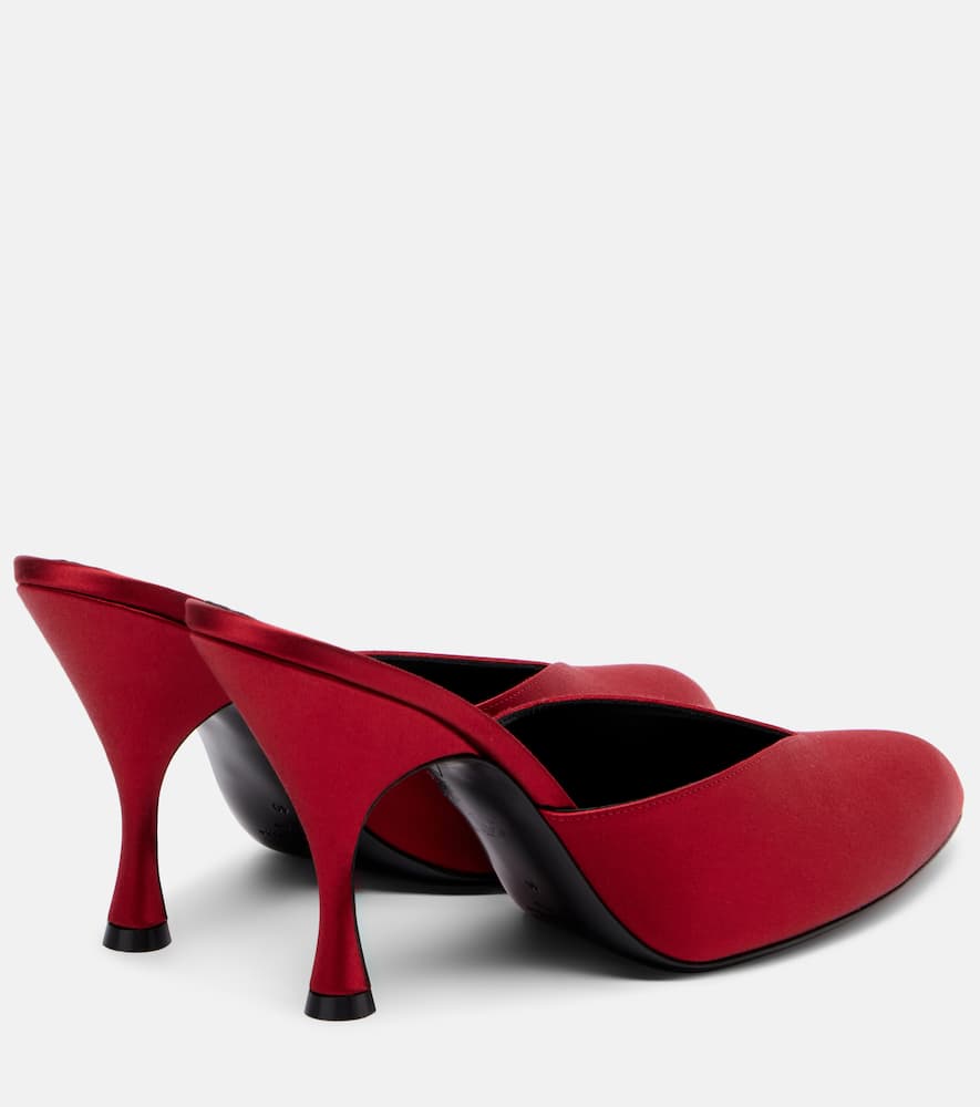 Herbert Levine Sitting Pretty 95 Satin Mules In Red