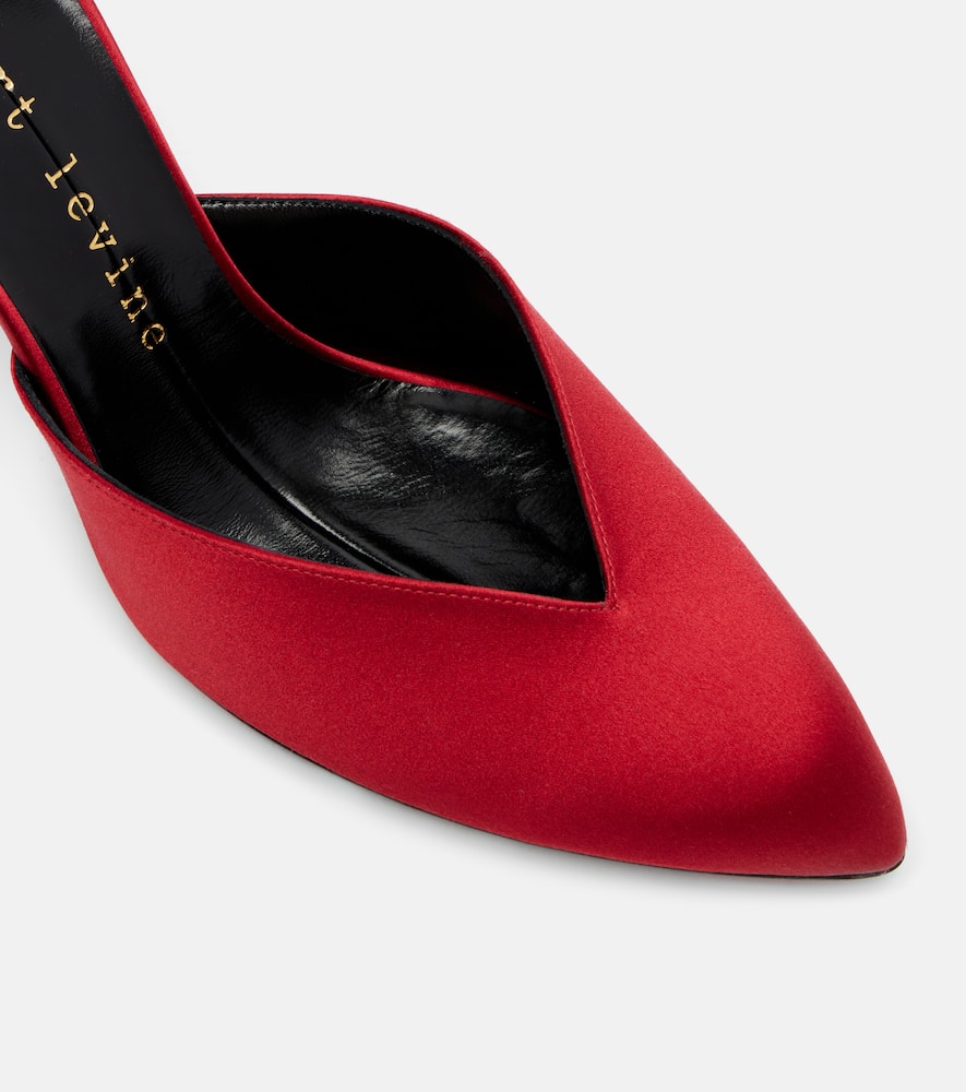 Herbert Levine Sitting Pretty 95 Satin Mules In Red
