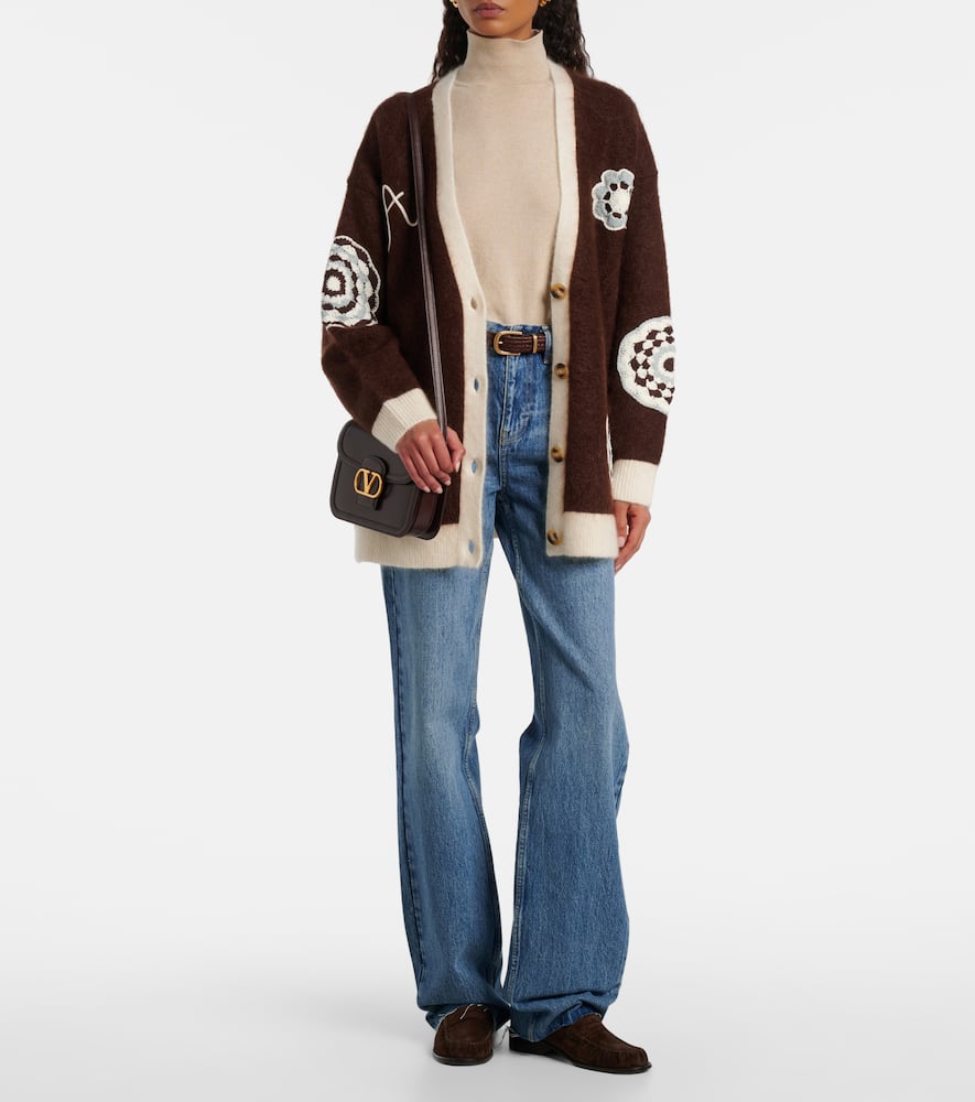 Alemais Alémais Crochet-trimmed Cardigan In Brown