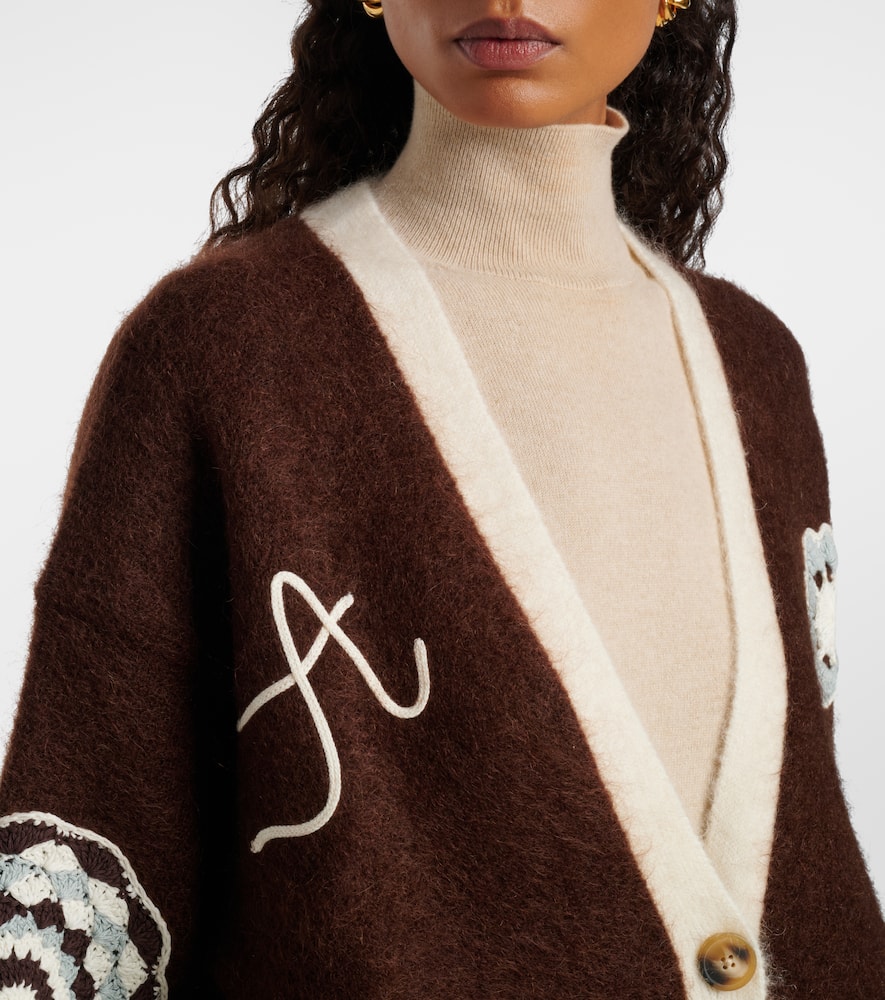 Alemais Alémais Crochet-trimmed Cardigan In Brown