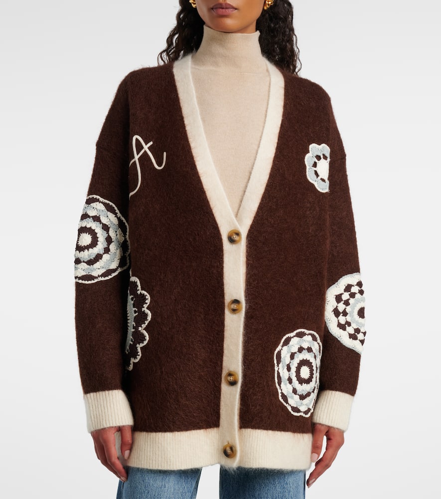Alemais Alémais Crochet-trimmed Cardigan In Brown