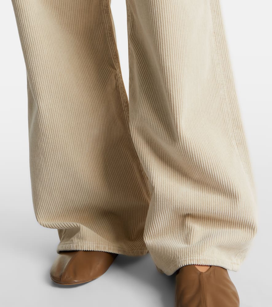 Agolde Keira High-rise Cotton Corduroy Wide-leg Pants In Neutral