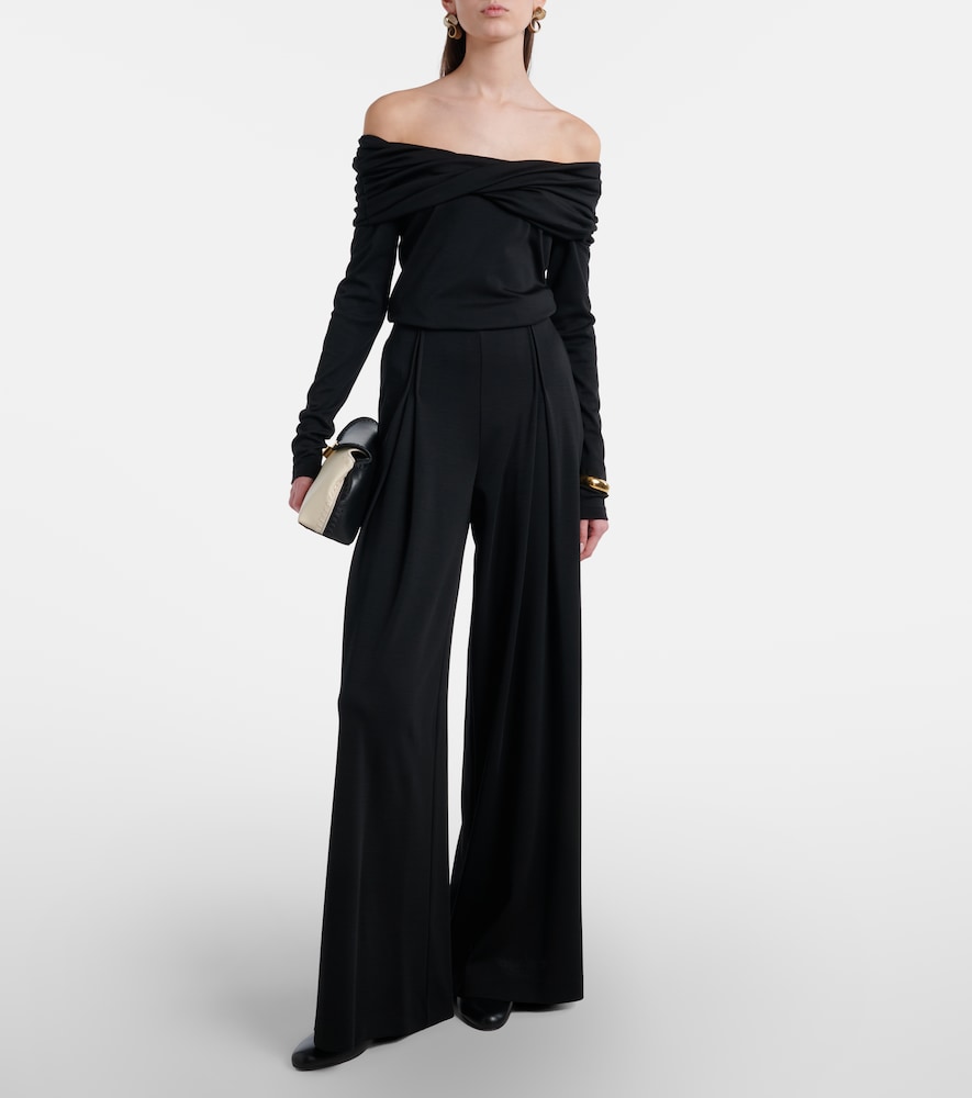 Max Mara Cocco virgin wool jersey wide-leg pants