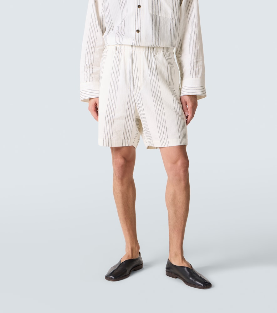  Commas Commas Bermuda-shorts Textured Striped Aus Baumwolle 
