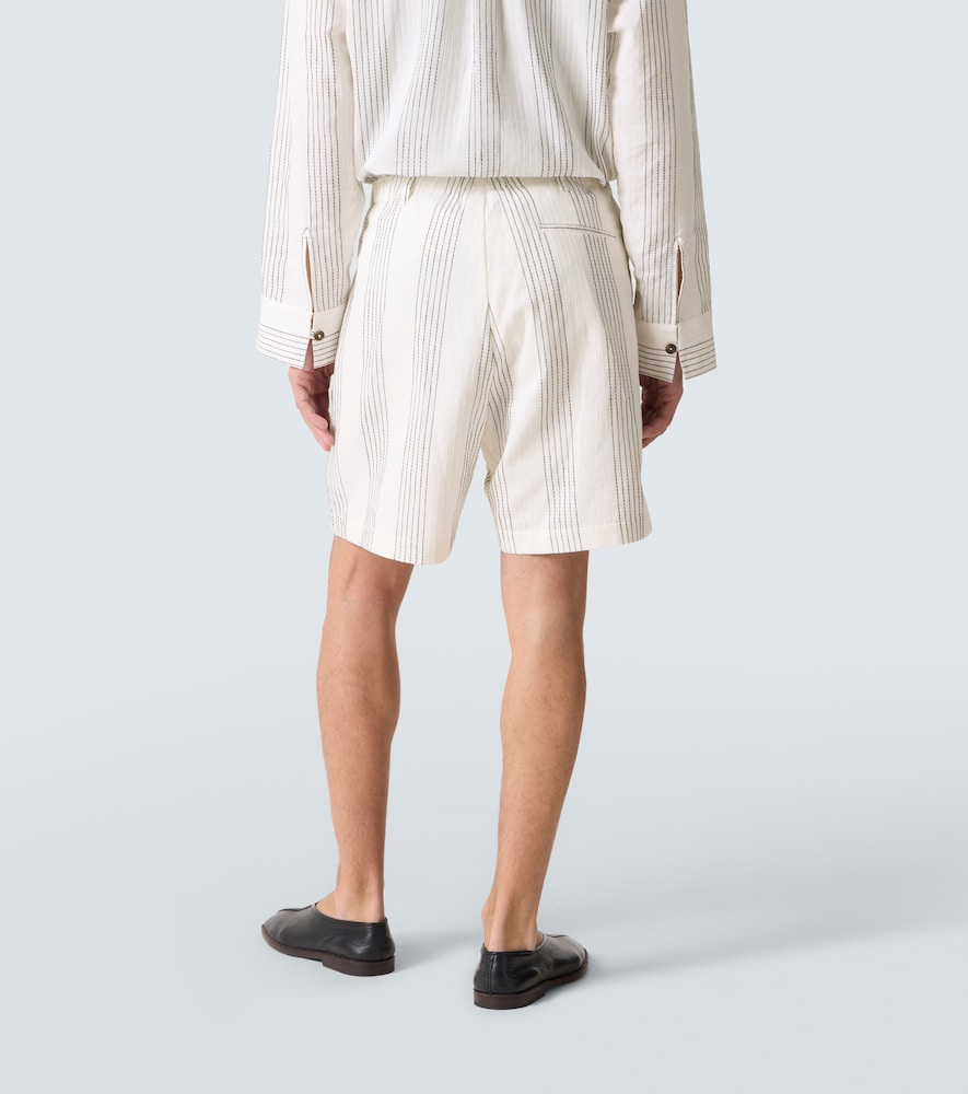  Commas Commas Bermuda-shorts Textured Striped Aus Baumwolle 