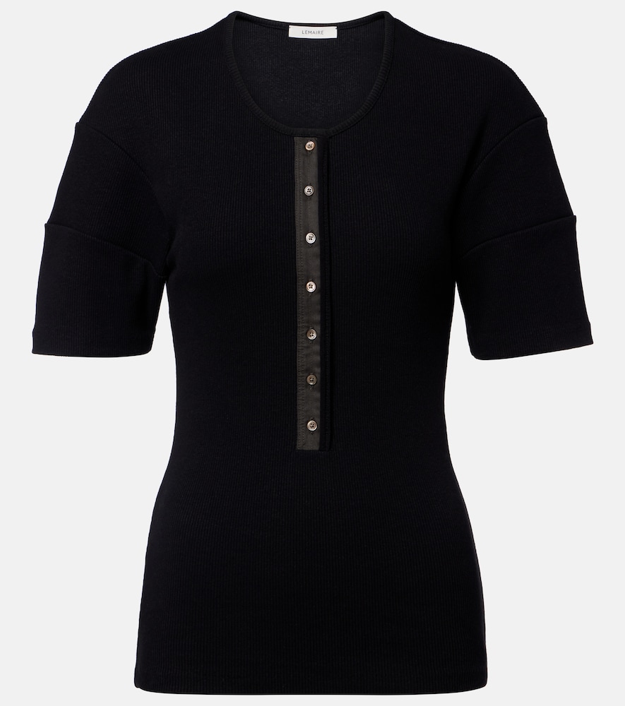 Lemaire Cotton and linen Henley shirt