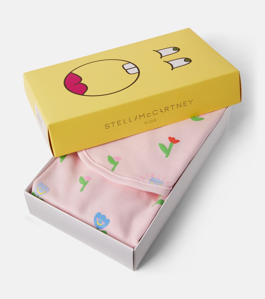 Stella McCartney Kids Baby floral cotton onesie and bib set