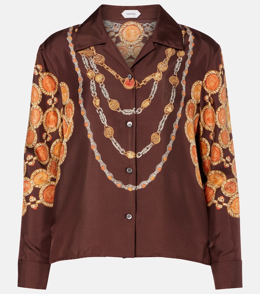 Camicia in twill di seta con stampa