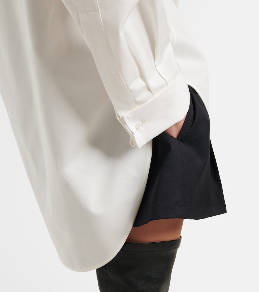 Asymmetric Cotton And Silk Poplin Shirt
