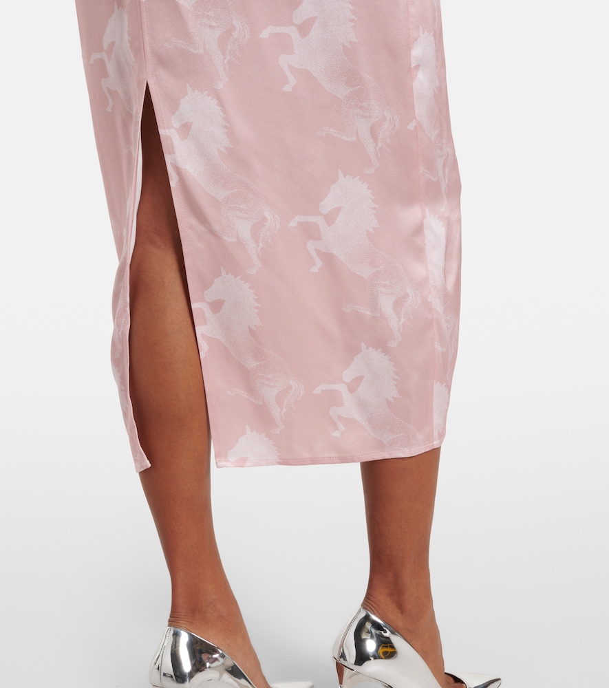  Stella Mccartney Stella Mccartney Bedrucktes Midikleid Aus Satin 